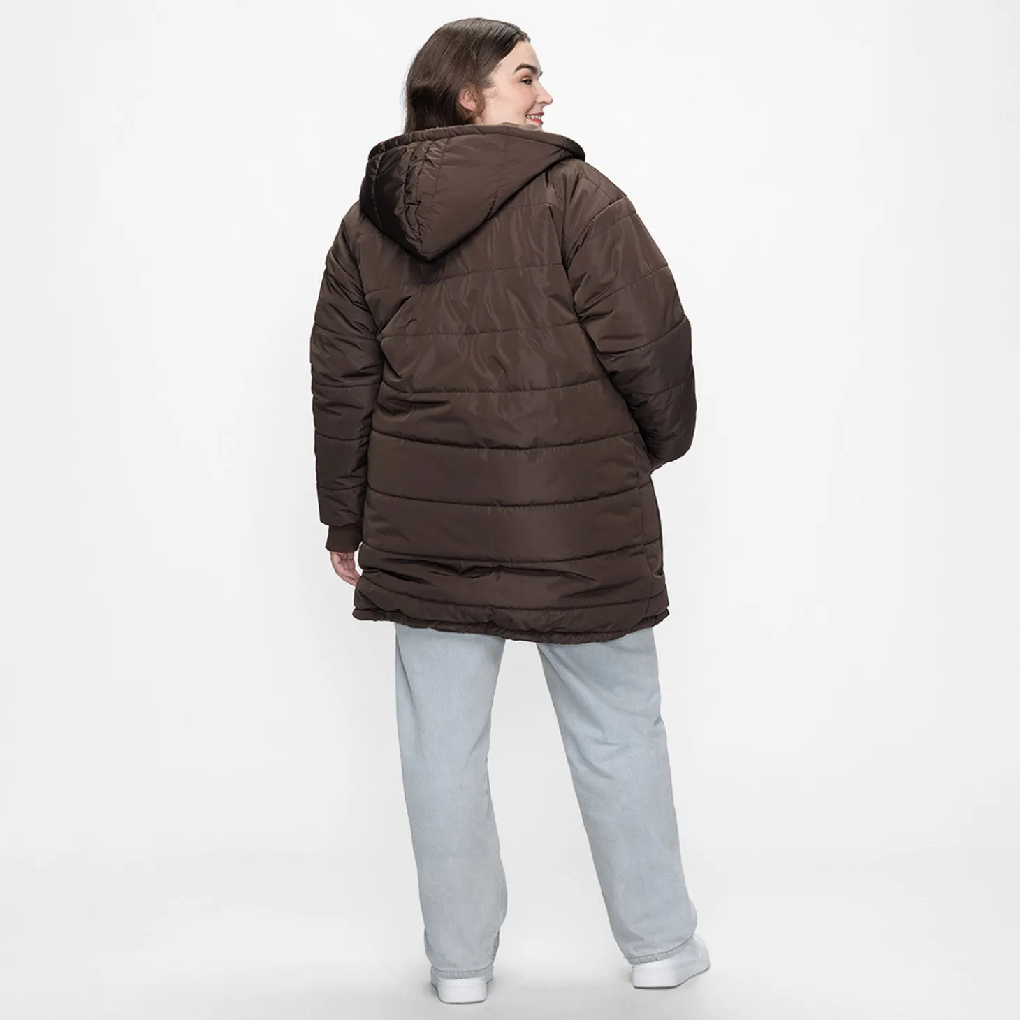 Chocolate Long Puffer Jacket