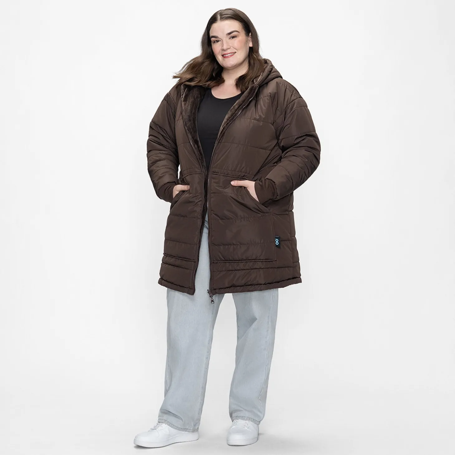 Chocolate Long Puffer Jacket