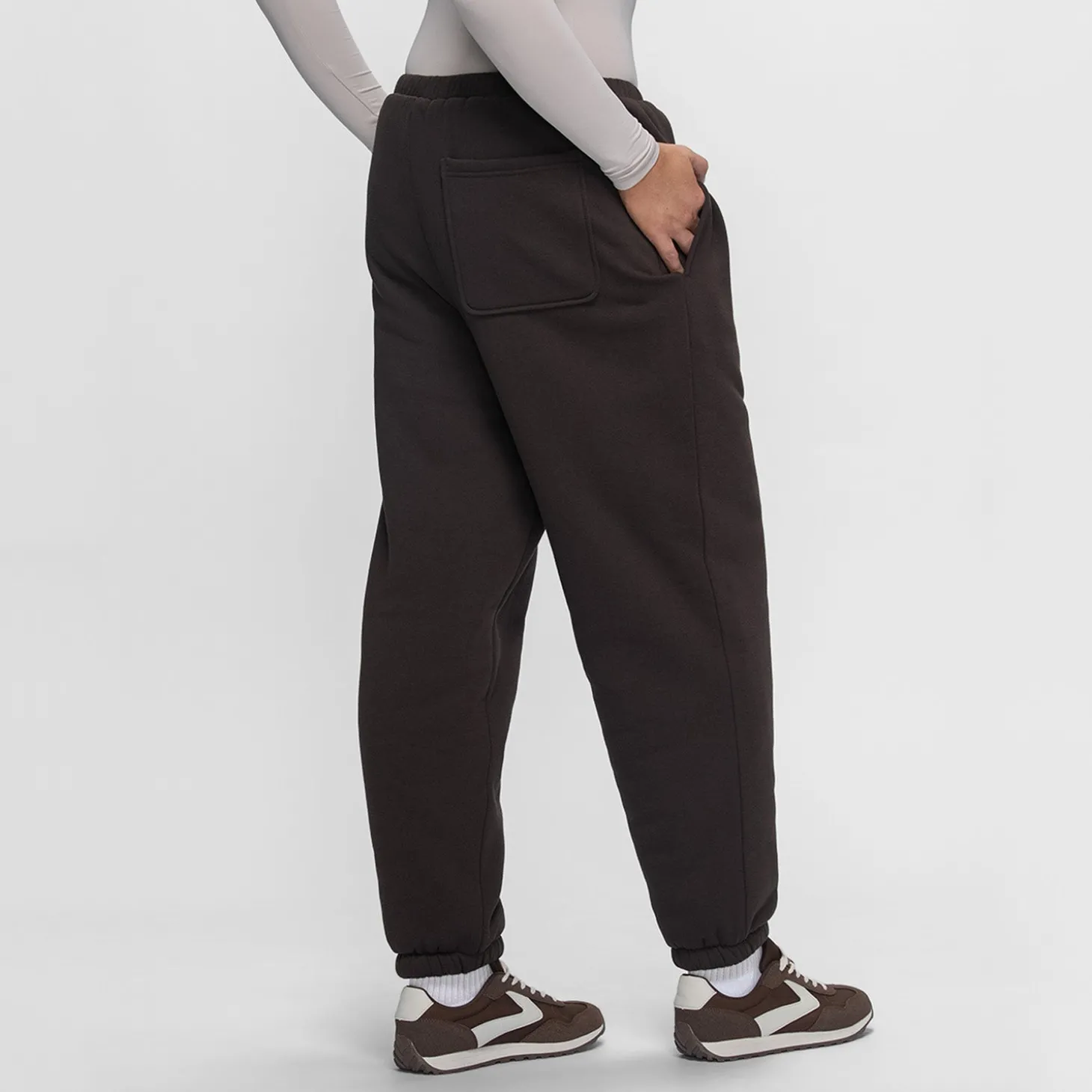 Chocolate Sherpa Lined Cuff Trackpant