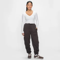 Chocolate Sherpa Lined Cuff Trackpant