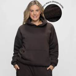 Chocolate Sherpa Lined Fleece Hoodie