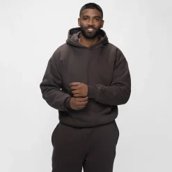 Chocolate Sherpa Lined Fleece Hoodie