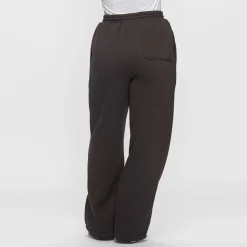 Chocolate Sherpa Lined Wide Leg Trackpant