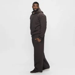 Chocolate Sherpa Lined Wide Leg Trackpant