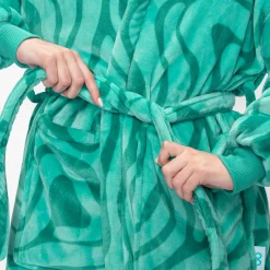 Green Swirl Sherpa Dressing Gown