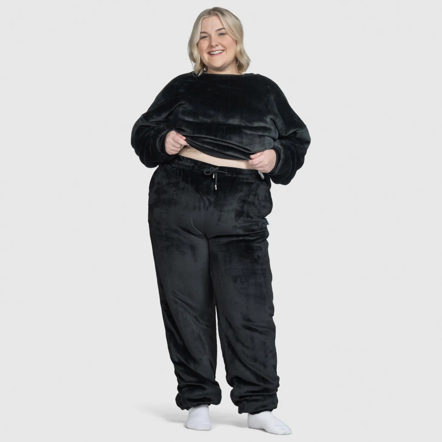 Grey Sherpa Cuffed Pant