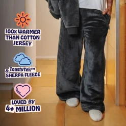 Grey Sherpa Wide Leg Pant