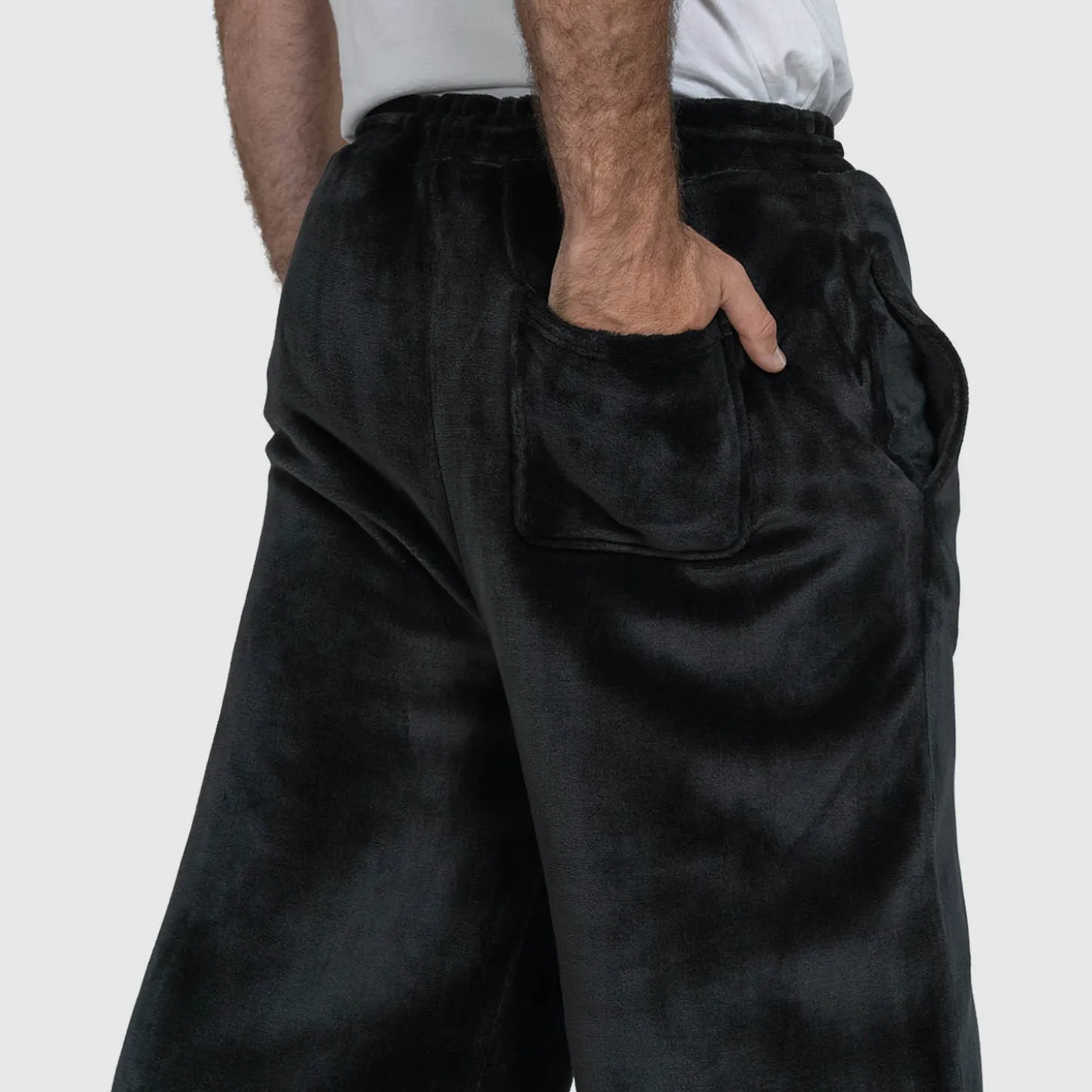 Grey Sherpa Wide Leg Pant