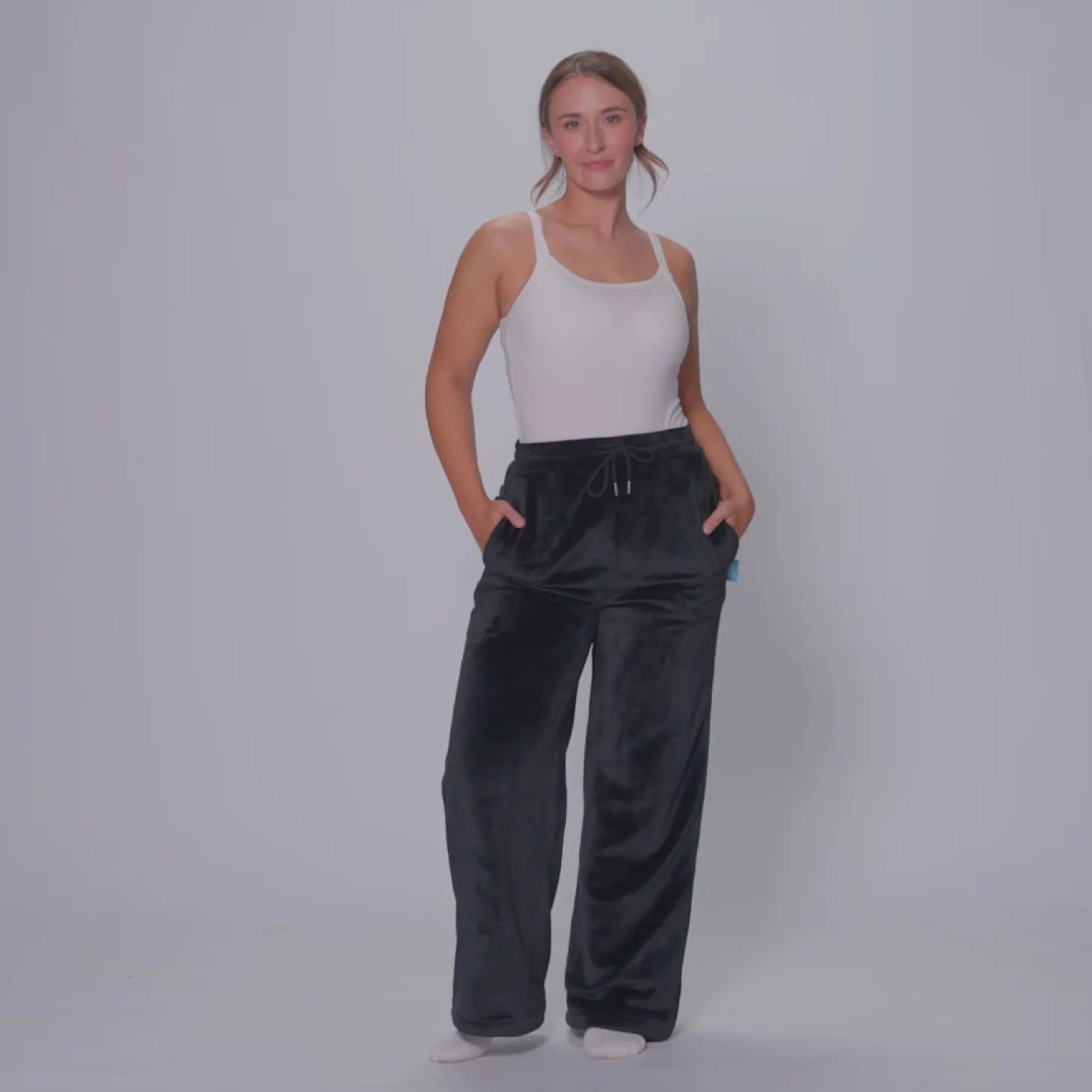 Grey Sherpa Wide Leg Pant