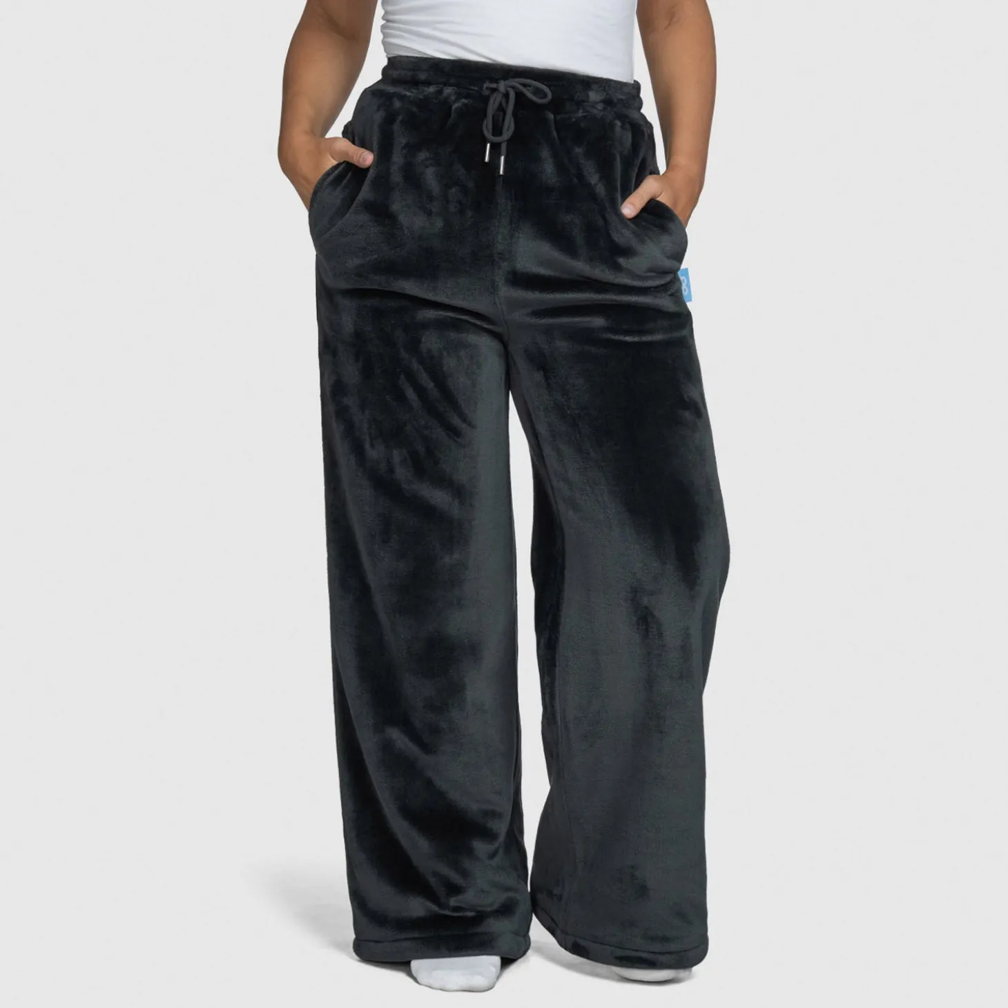 Grey Sherpa Wide Leg Pant