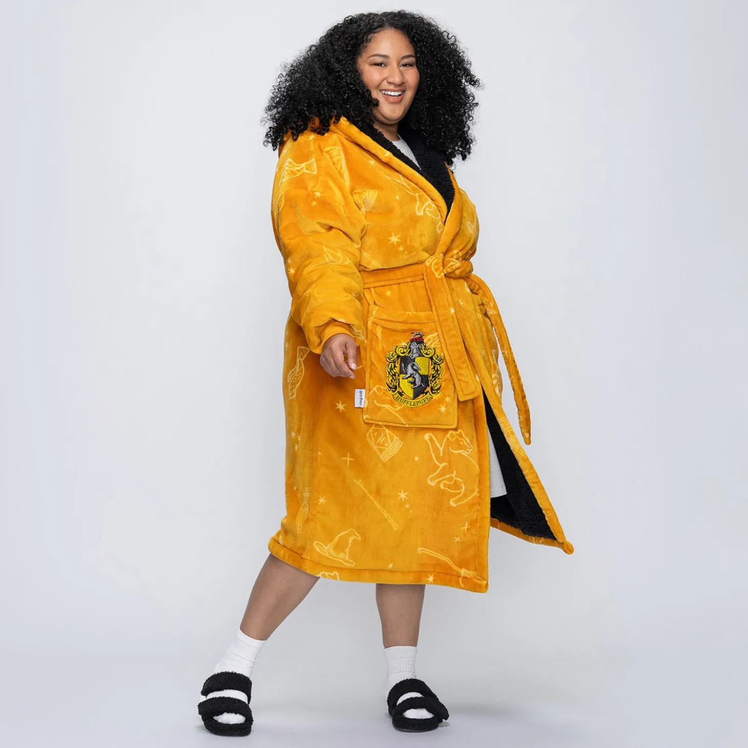 Harry Potter Hufflepuff Sherpa Dressing Gown Licensed