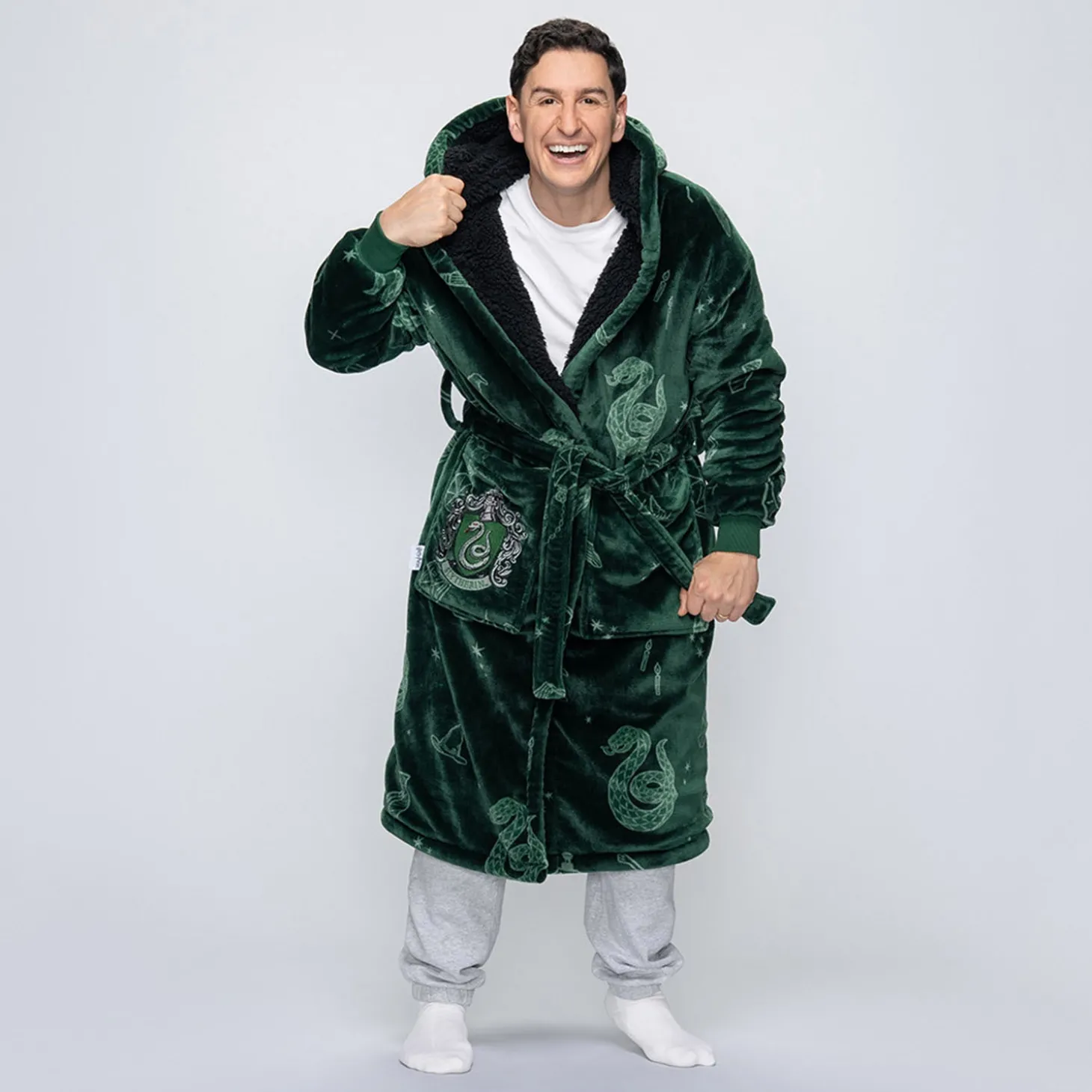 Harry Potter Slytherin Sherpa Dressing Gown Licensed