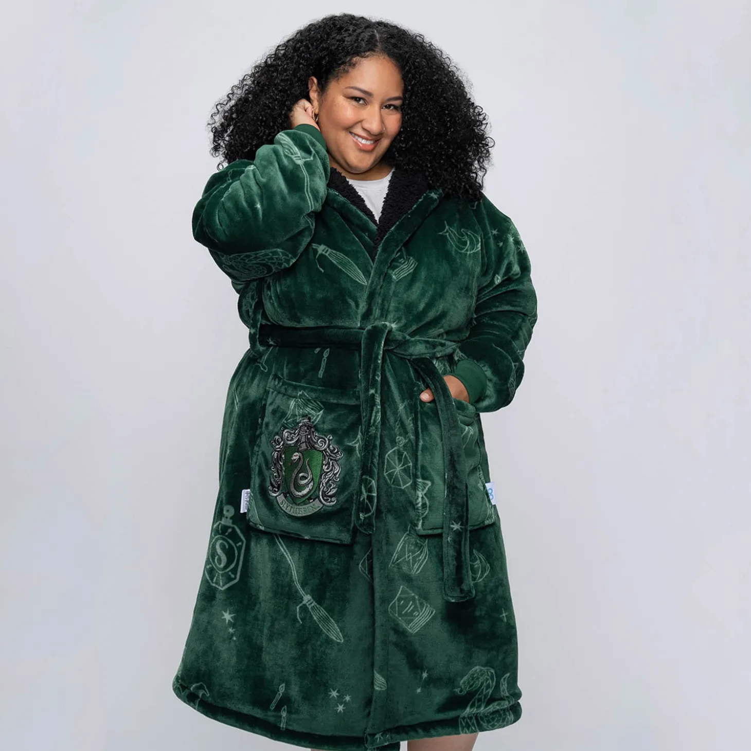 Harry Potter Slytherin Sherpa Dressing Gown Licensed