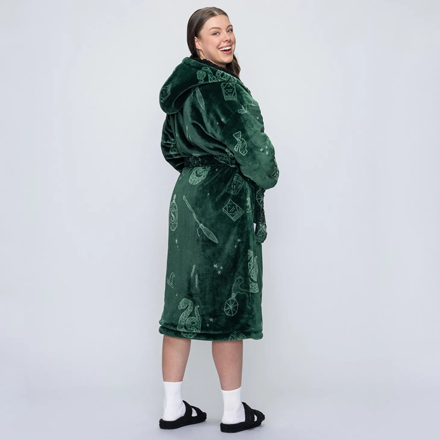 Harry Potter Slytherin Sherpa Dressing Gown Licensed
