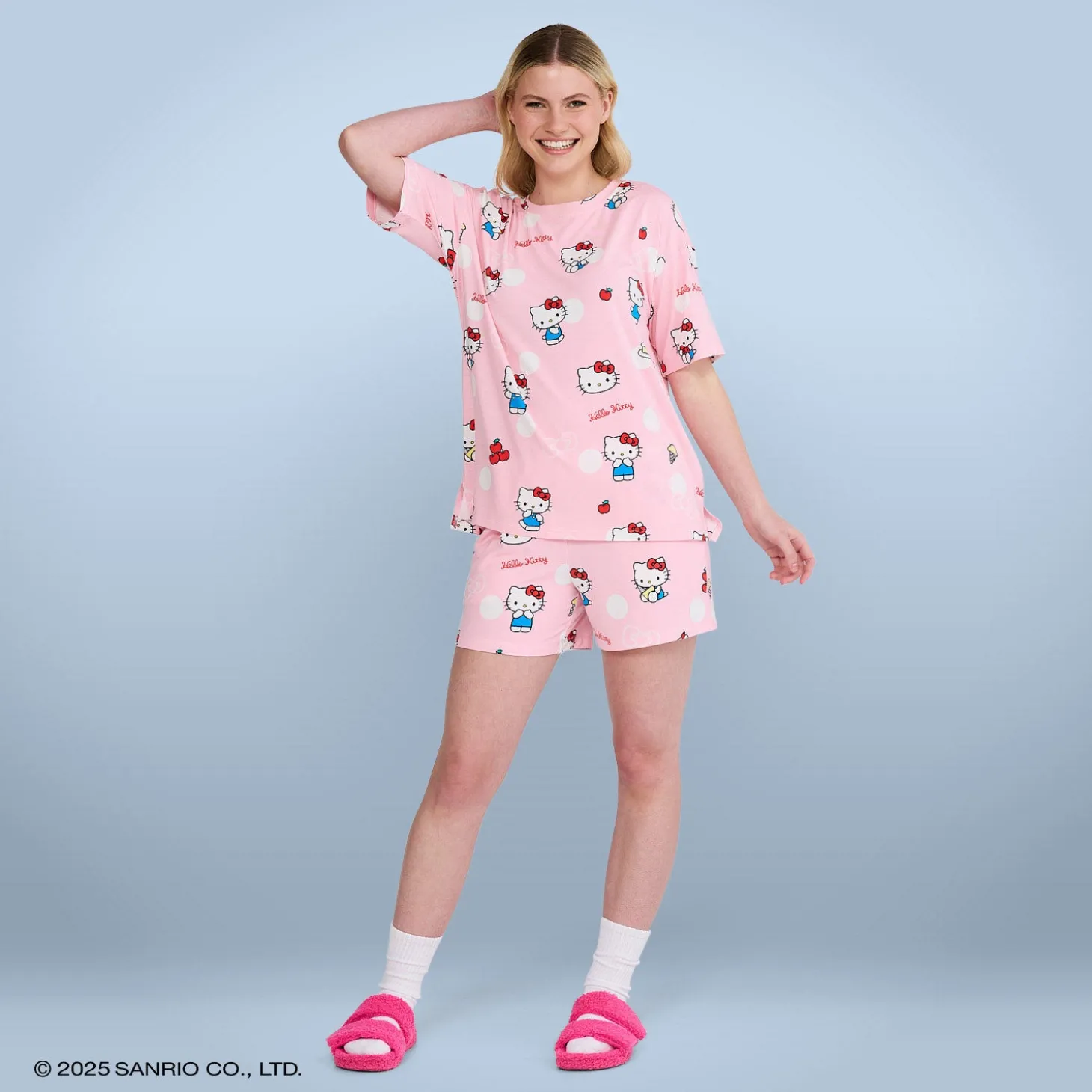 Hello Kitty Polka Dot Cooling Short Sleeve PJ Top Licensed