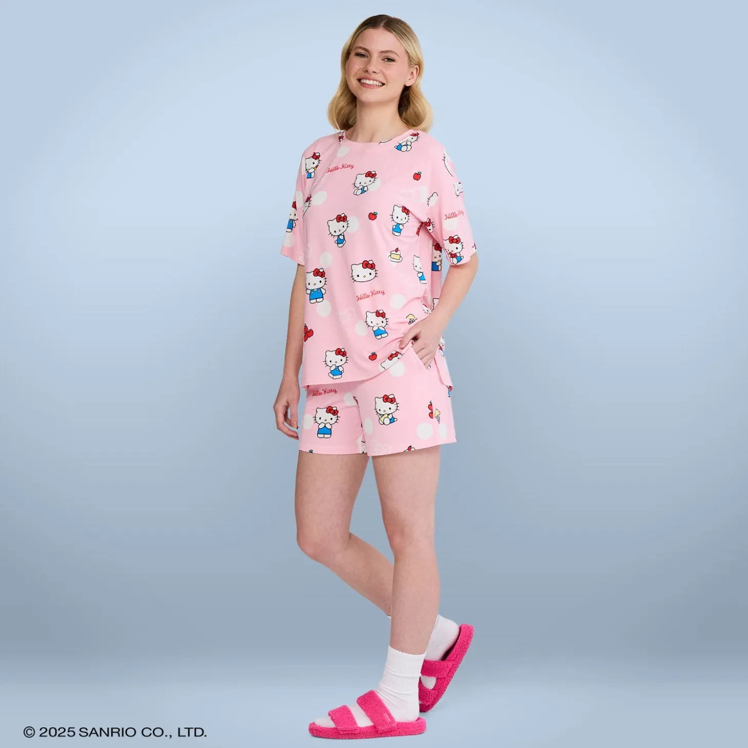 Hello Kitty Polka Dot Cooling Short Sleeve PJ Top Licensed