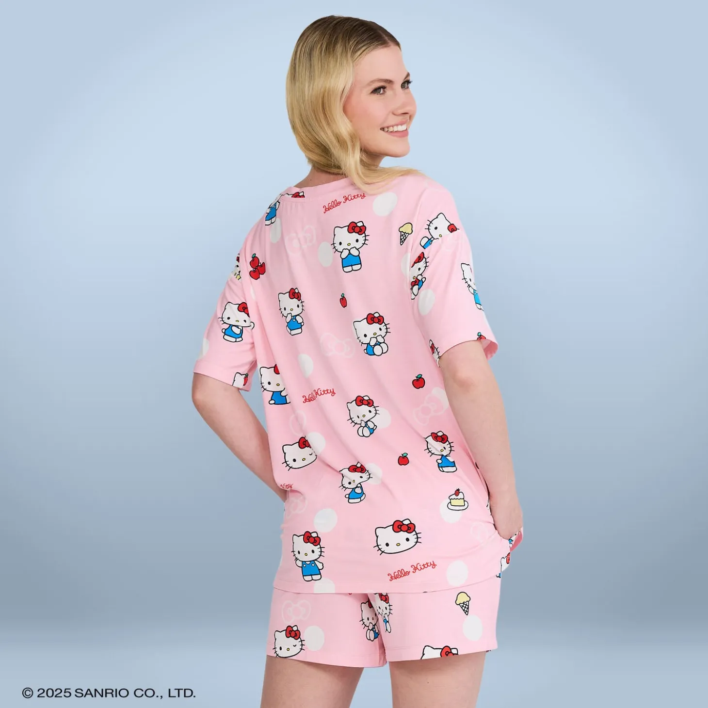 Hello Kitty Polka Dot Cooling Short Sleeve PJ Top Licensed
