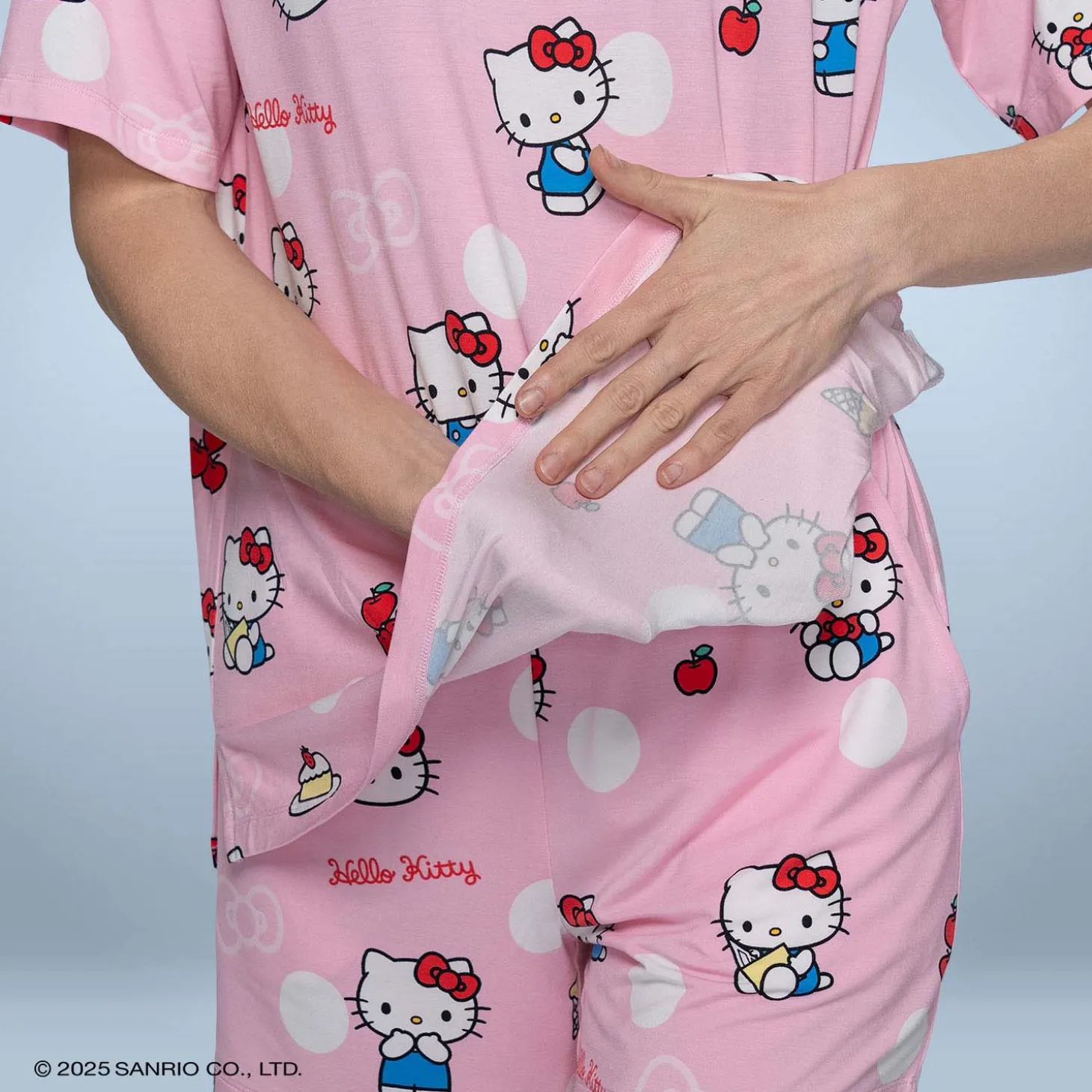 Hello Kitty Polka Dot Cooling Short Sleeve PJ Top Licensed