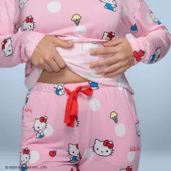 Hello Kitty Polka Dot Cooling Long Sleeve PJ Top Licensed