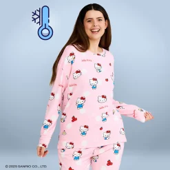 Hello Kitty Polka Dot Cooling Long Sleeve PJ Top Licensed