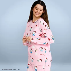 Hello Kitty Polka Dot Cooling Long Sleeve PJ Top Licensed