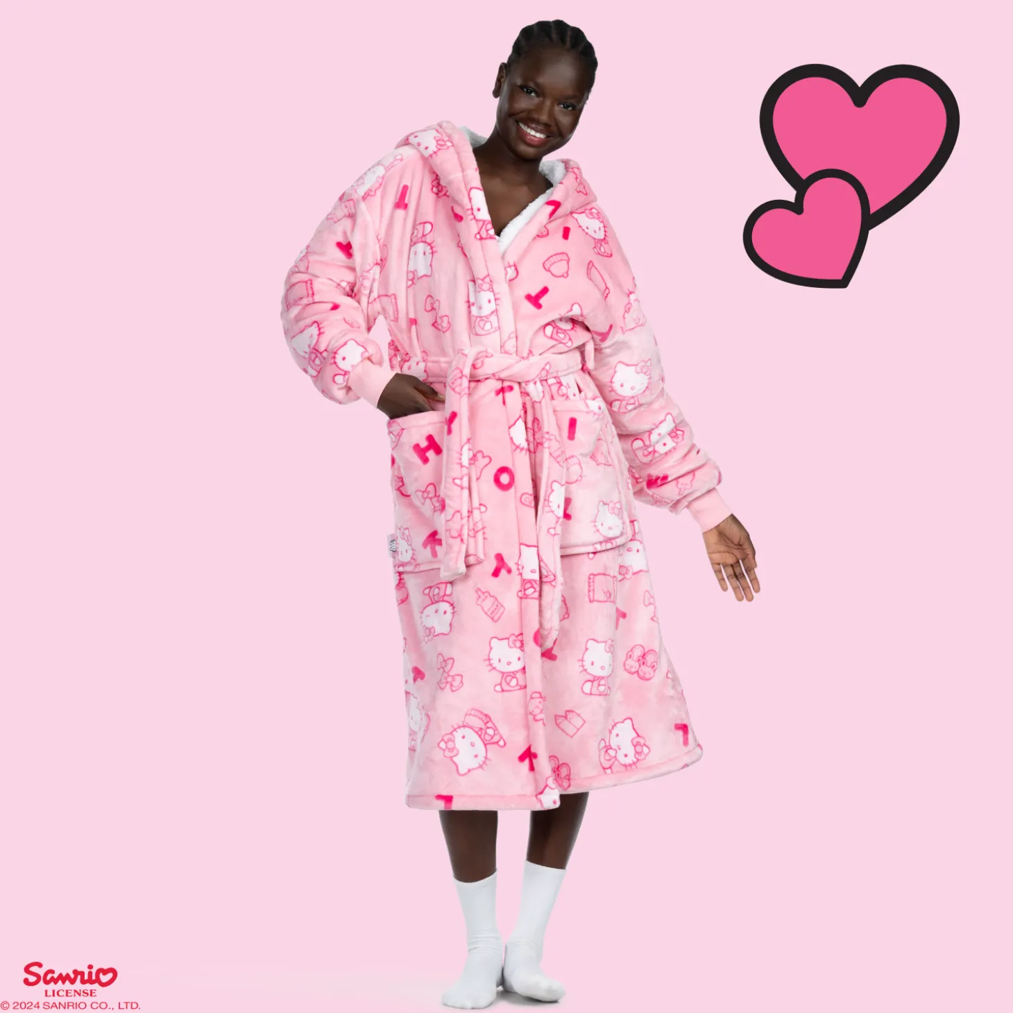 Hello Kitty Sherpa Dressing Gown Licensed