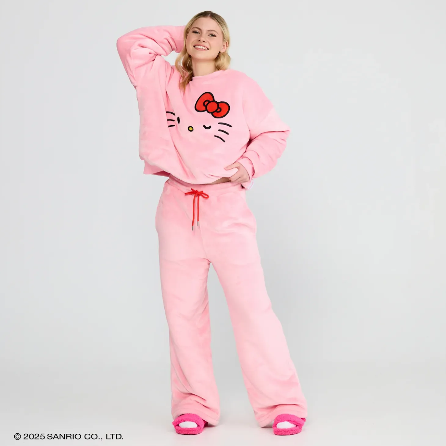 Hello Kitty Sherpa Wide Leg Pant Licensed