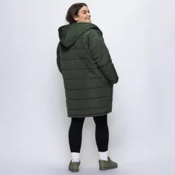 Khaki/Khaki Long Puffer Jacket
