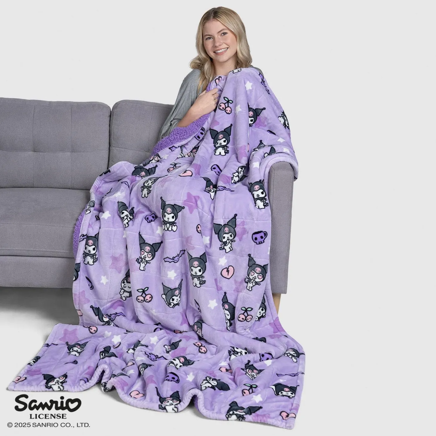 Kuromi Sherpa Blanket Licensed