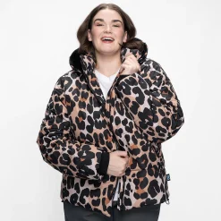 Leopard / Black Puffer Jacket