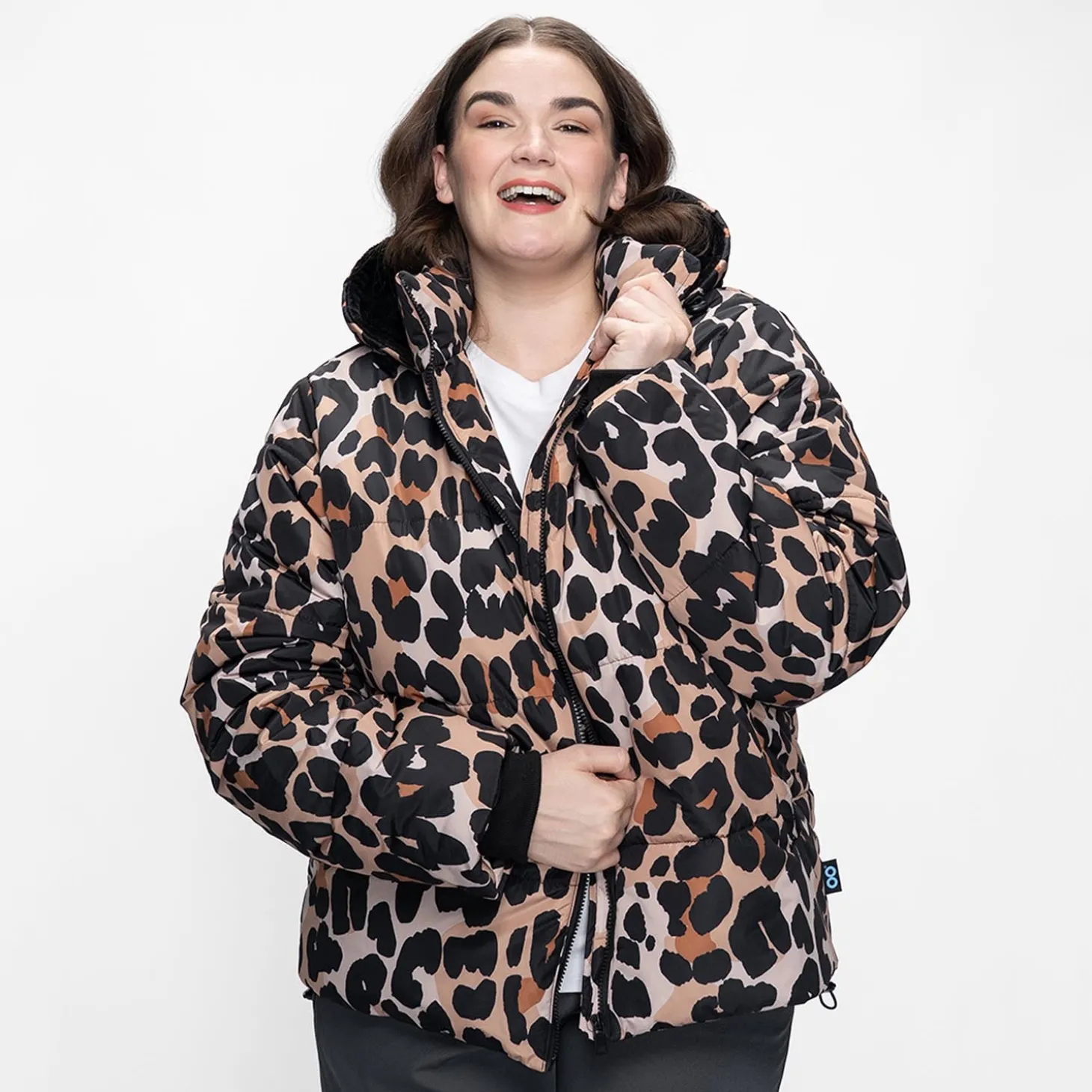 Leopard / Black Puffer Jacket