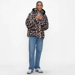Leopard / Black Puffer Jacket