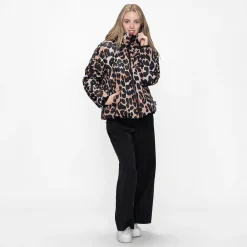 Leopard / Black Puffer Jacket