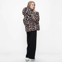 Leopard / Black Puffer Jacket