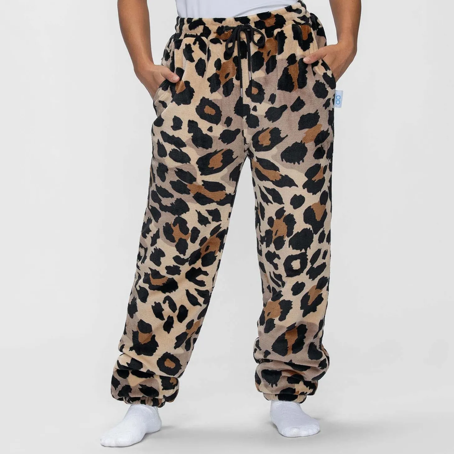 Leopard Sherpa Cuffed Pant