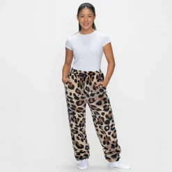 Leopard Sherpa Cuffed Pant