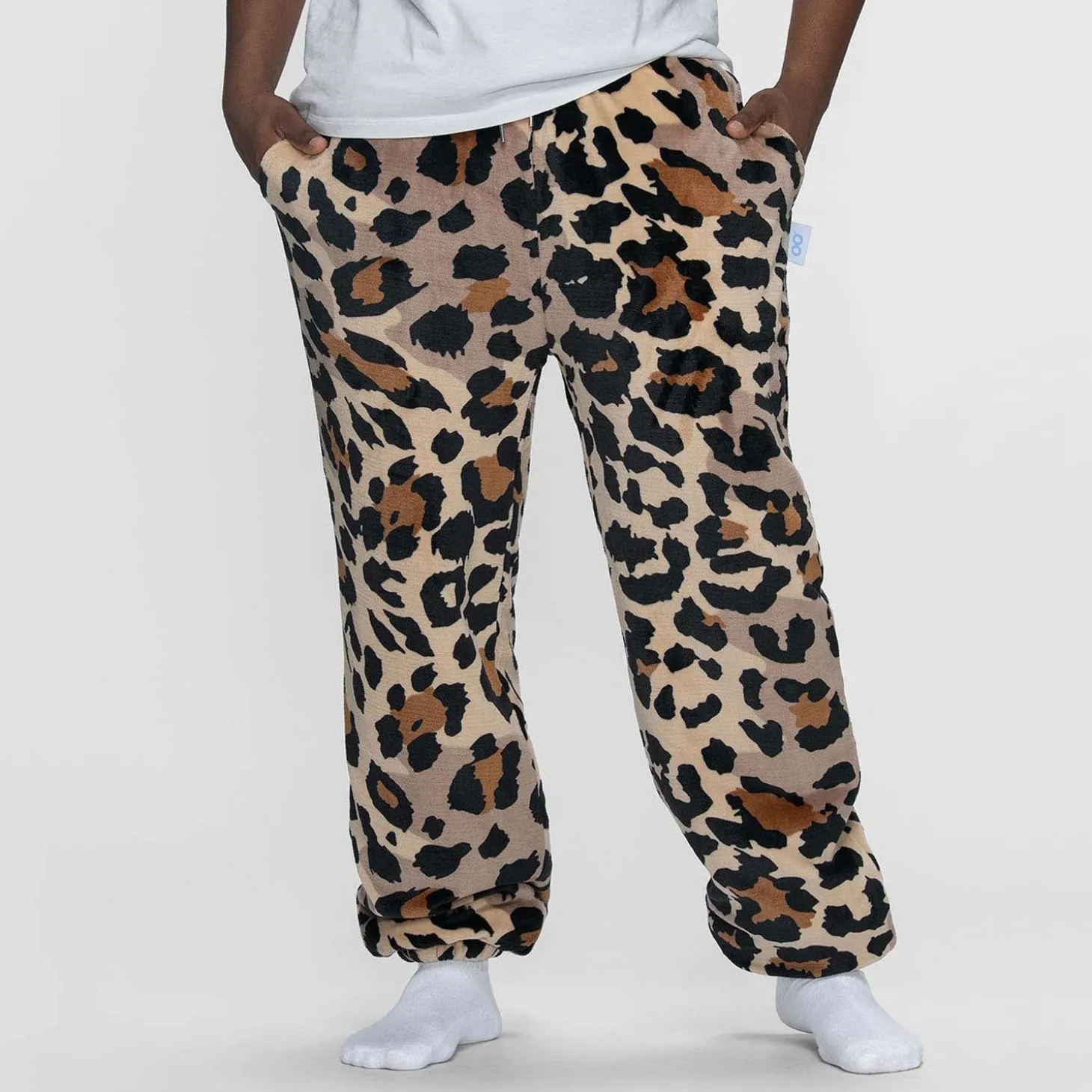 Leopard Sherpa Cuffed Pant