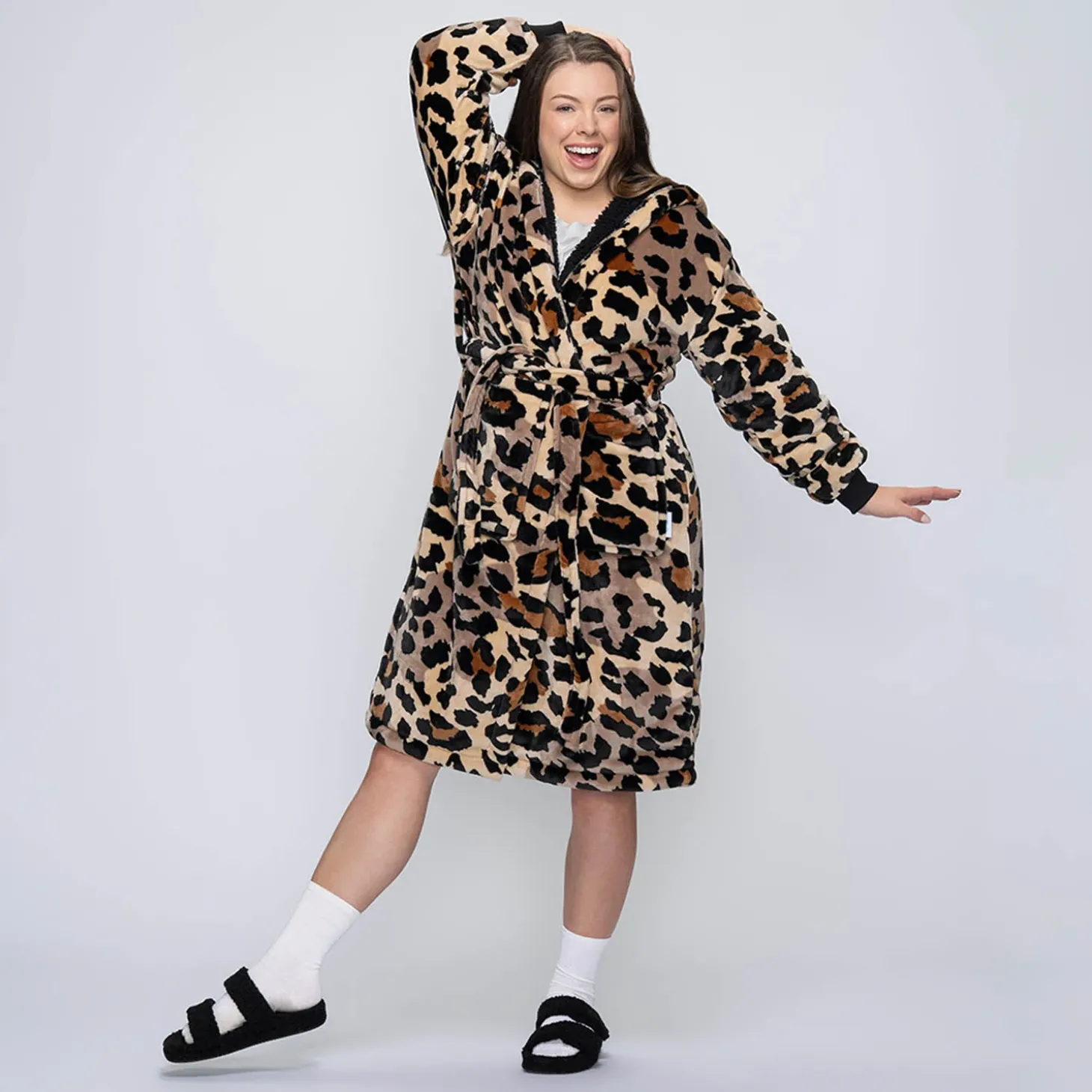 Leopard Sherpa Dressing Gown