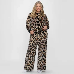 Leopard Sherpa Wide Leg Pant