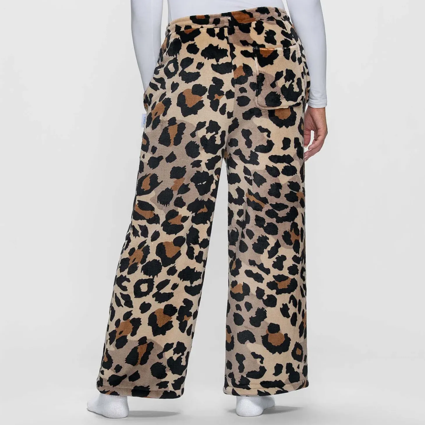 Leopard Sherpa Wide Leg Pant