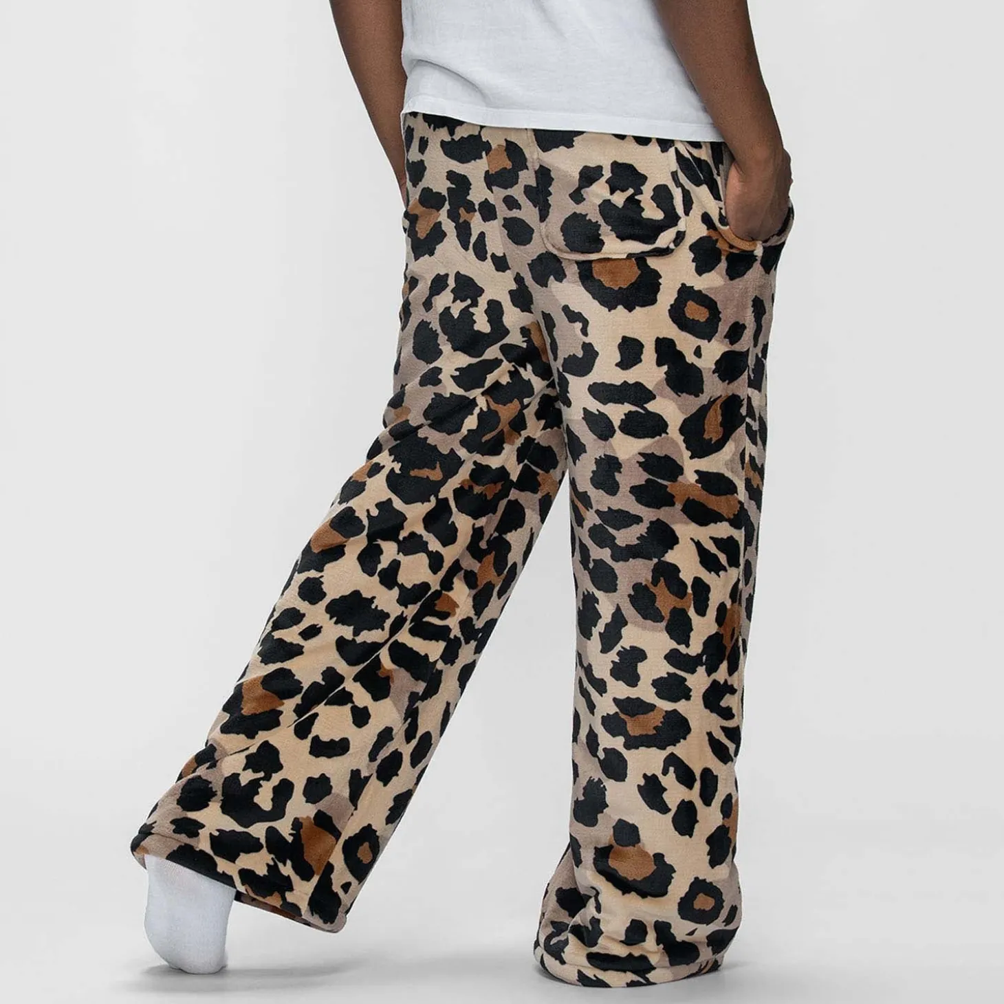 Leopard Sherpa Wide Leg Pant