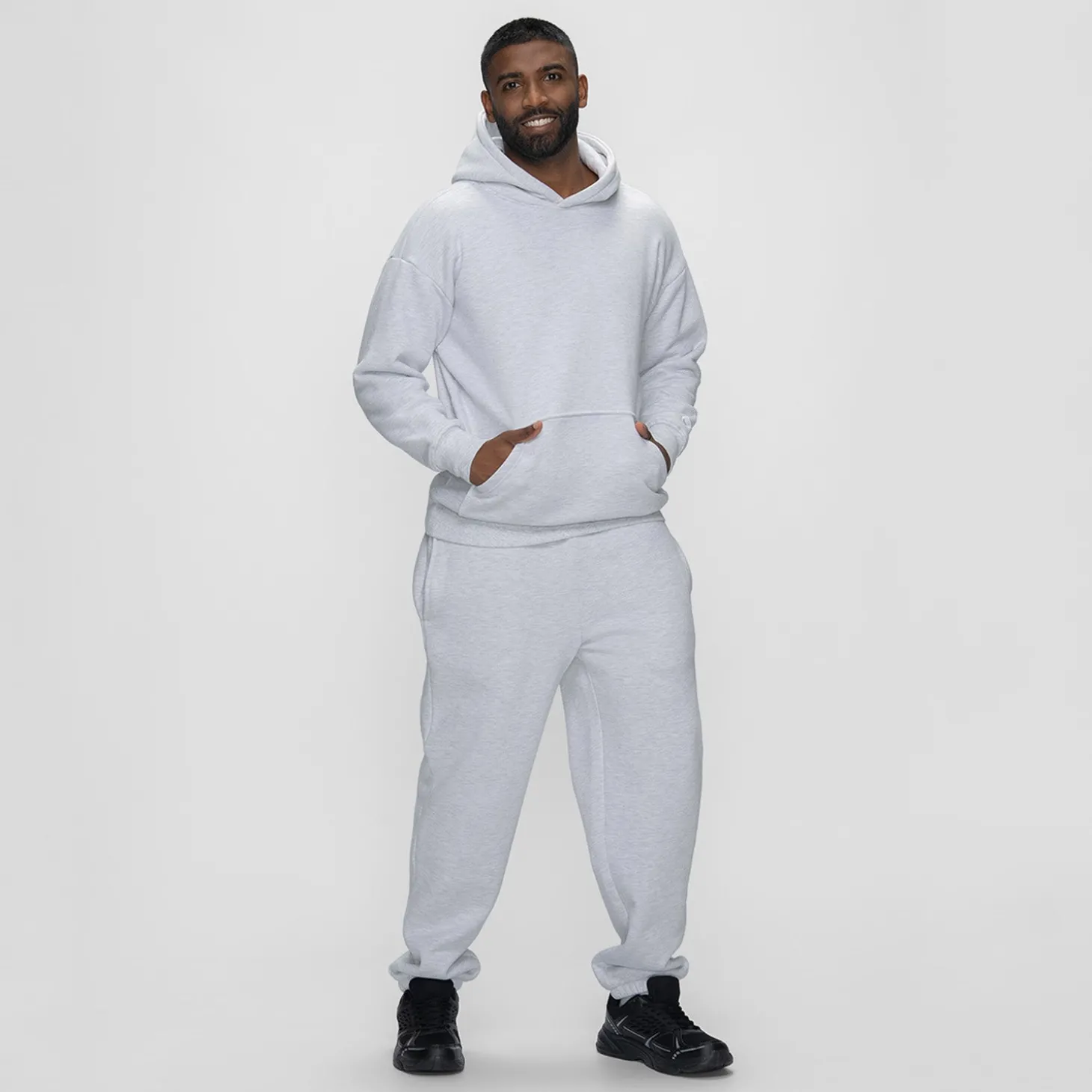 Light Grey Marle Fleece Hoodie