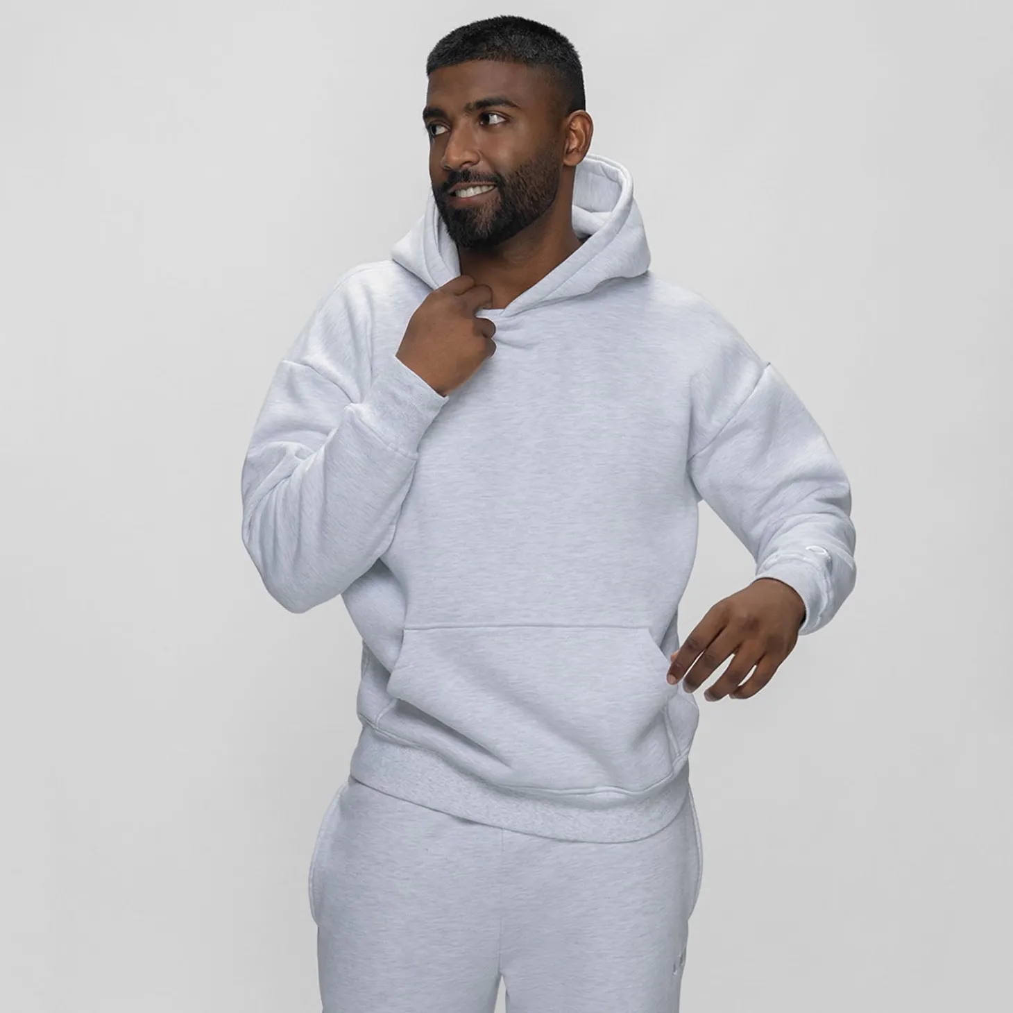Light Grey Marle Fleece Hoodie
