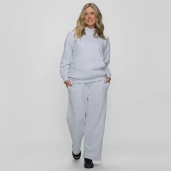 Light Grey Marle Fleece Wide Leg Trackpant