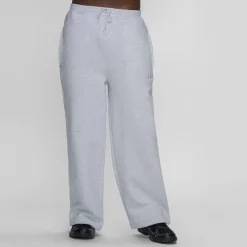 Light Grey Marle Fleece Wide Leg Trackpant