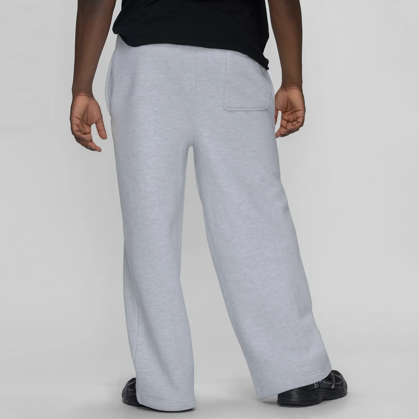 Light Grey Marle Fleece Wide Leg Trackpant