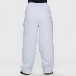 Light Grey Marle Sherpa Lined Wide Leg Trackpant