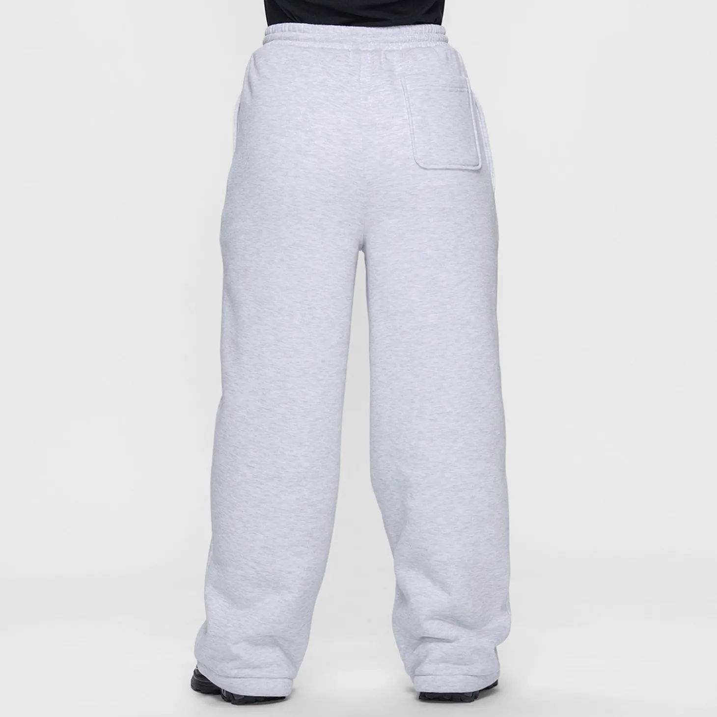 Light Grey Marle Sherpa Lined Wide Leg Trackpant