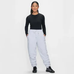 Light Grey Marle Sherpa Lined Cuff Trackpant