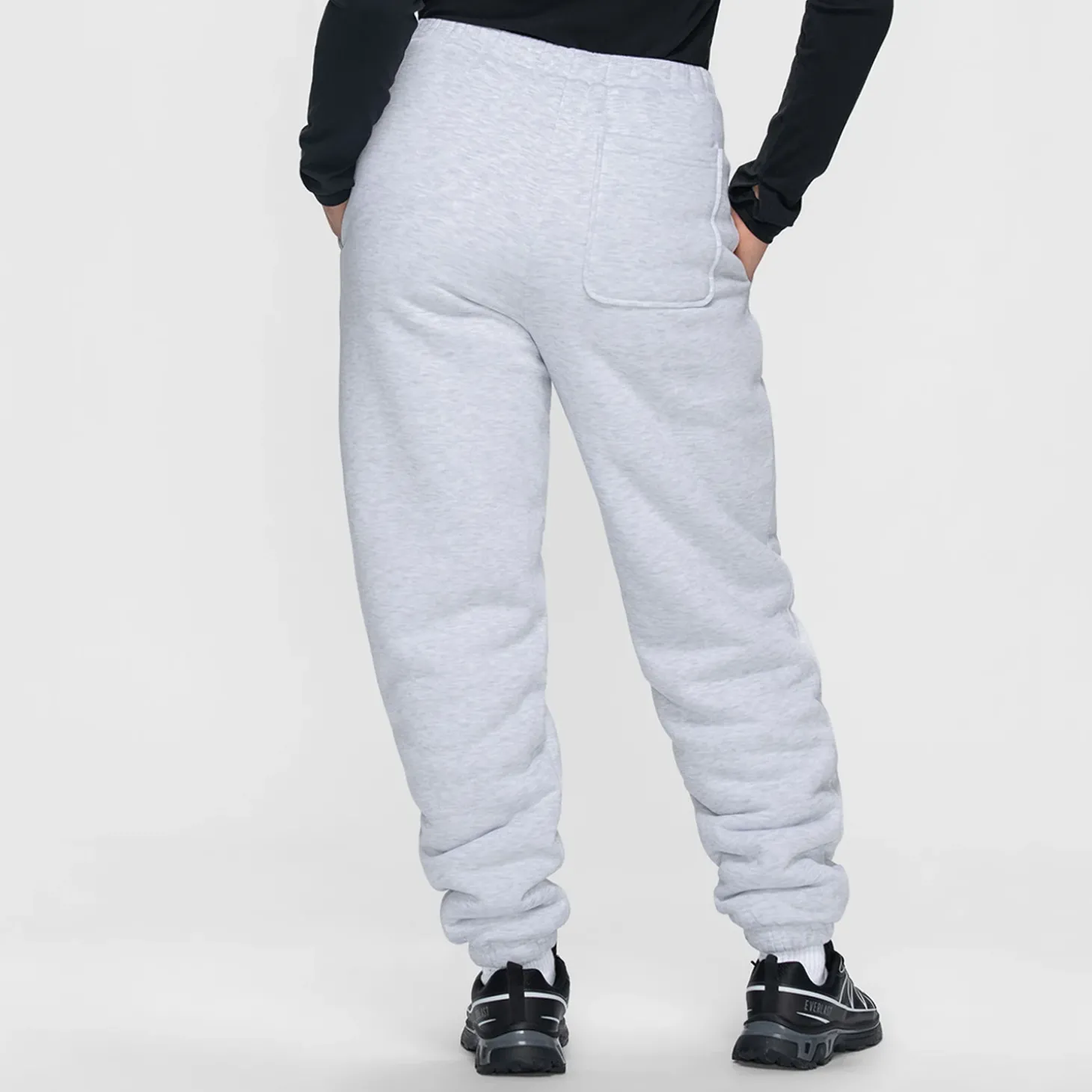 Light Grey Marle Sherpa Lined Cuff Trackpant
